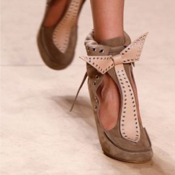 isabel marant Milla tie cut out leather suede loafer ankle boot bootie 38 7.5-8 - Picture 12 of 13